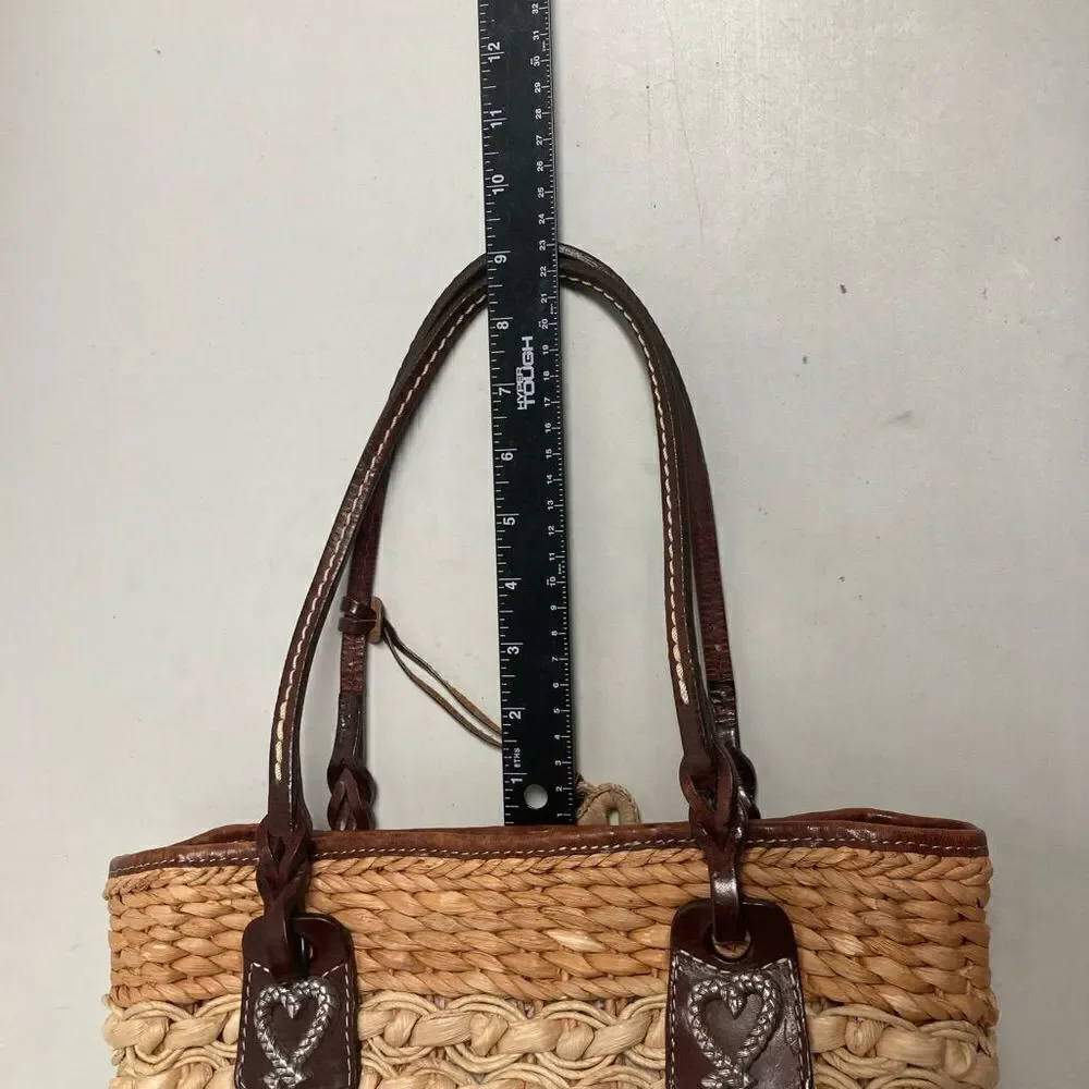 BRIGHTON BASKET WEAVE HANDBAG 7.5X4X12 - Picture 3 of 11